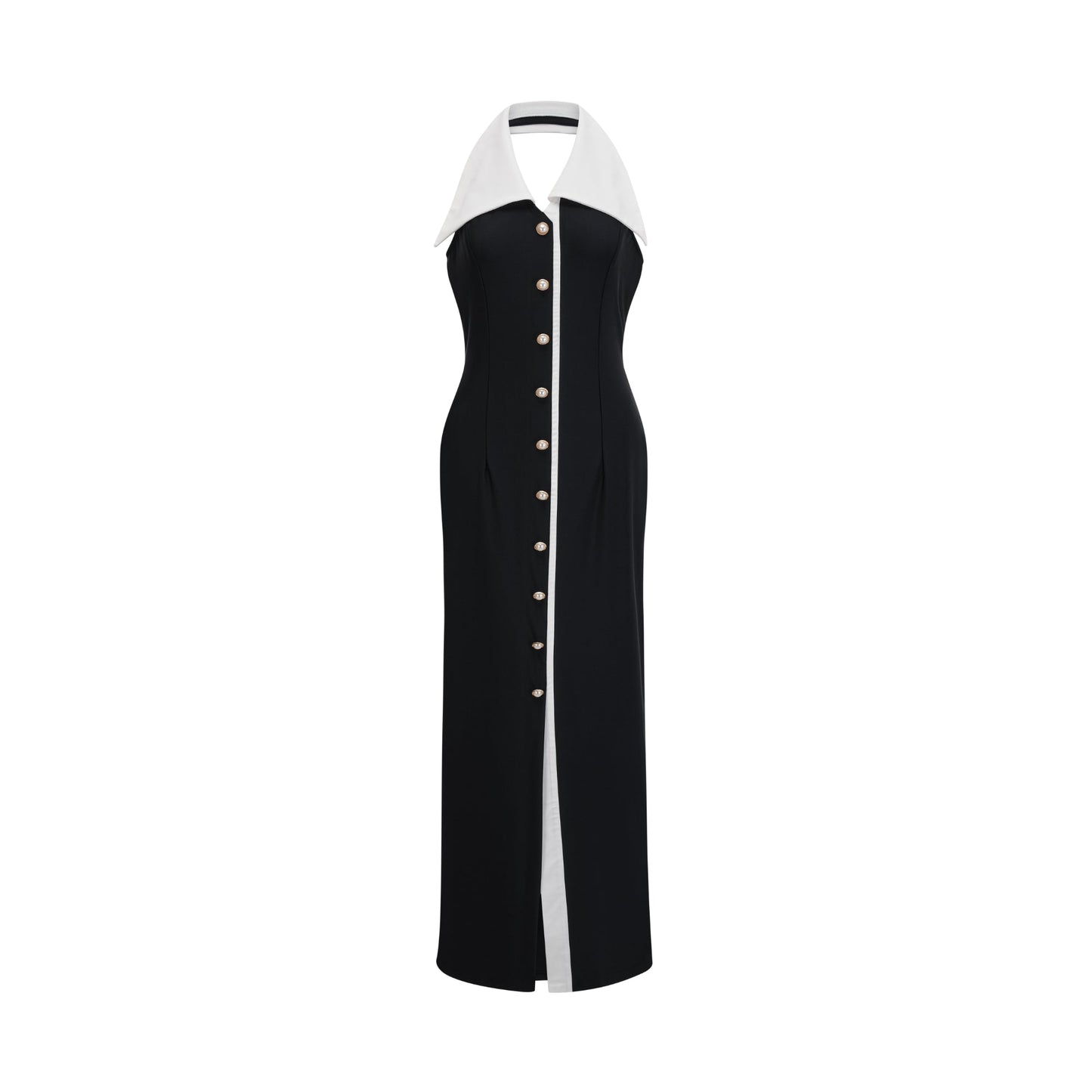 Alessandra color-blocked fitted maxi dress