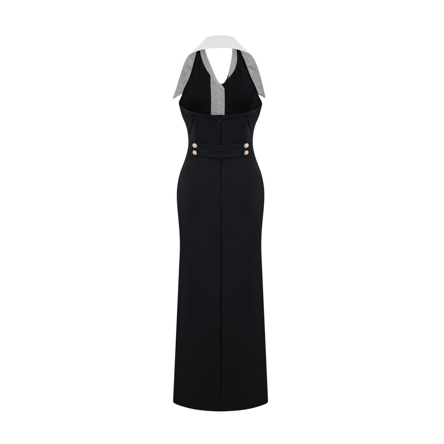 Alessandra color-blocked fitted maxi dress
