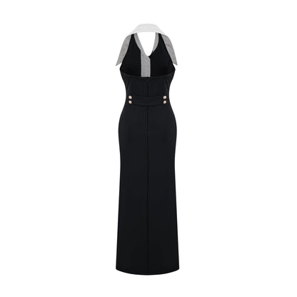 Alessandra color-blocked fitted maxi dress
