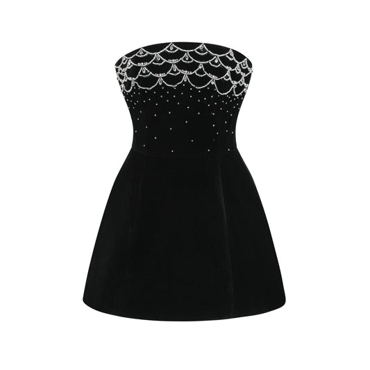 Sandrine crystal-embellished velvet mini dress (US Only)