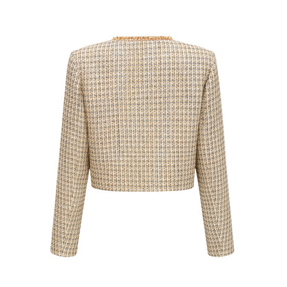 Aëlle gold tweed sequin jacket & skirt matching set