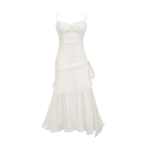 Bérénice layered flounce-hem midi dress (US Only)