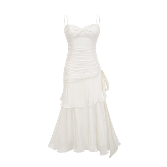 Bérénice layered flounce-hem midi dress (US Only)