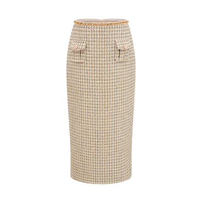 Aëlle gold tweed sequin jacket & skirt matching set
