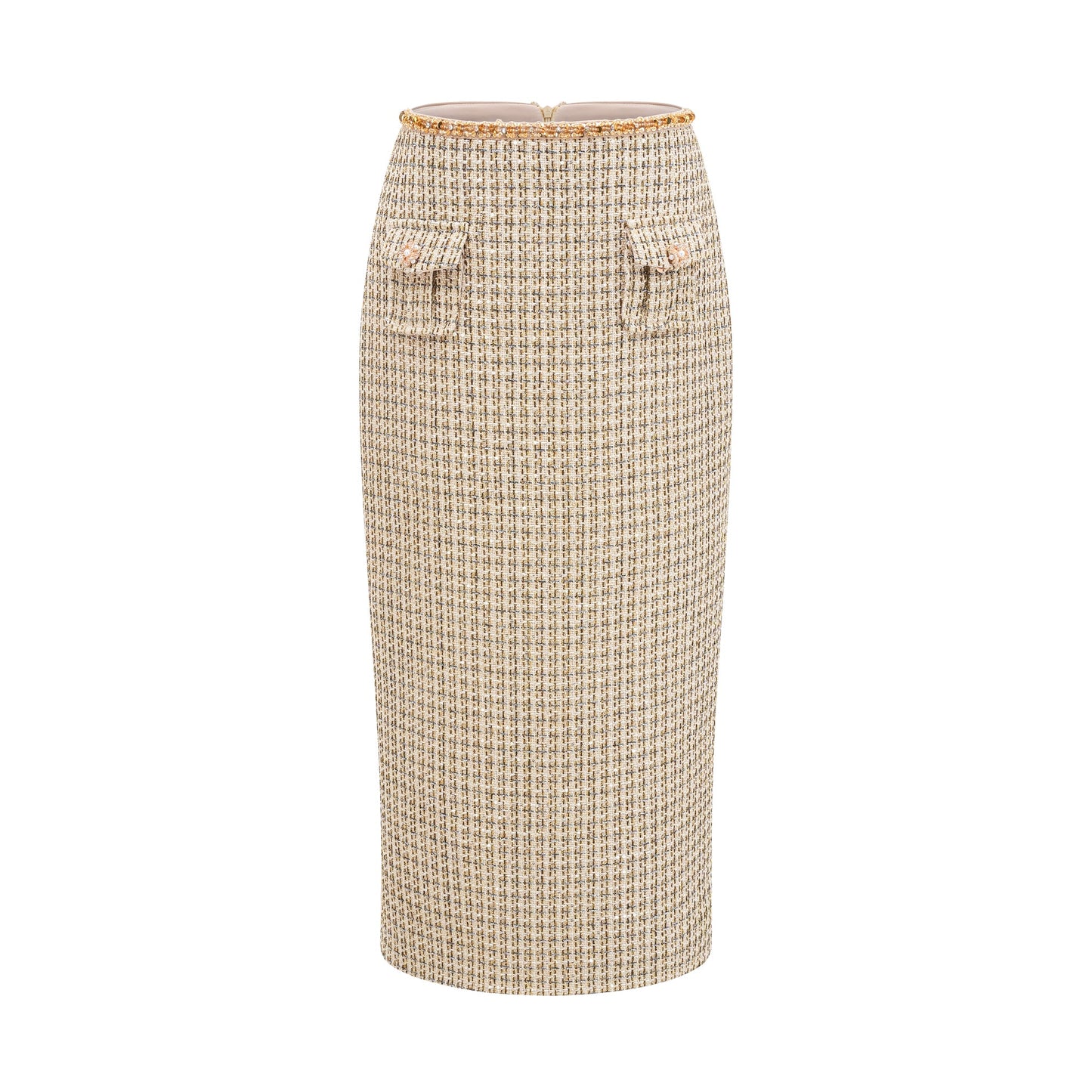Aëlle gold tweed sequin jacket & skirt matching set