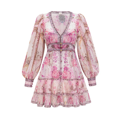 Mélisande floral-print tiered mini dress (US Only)