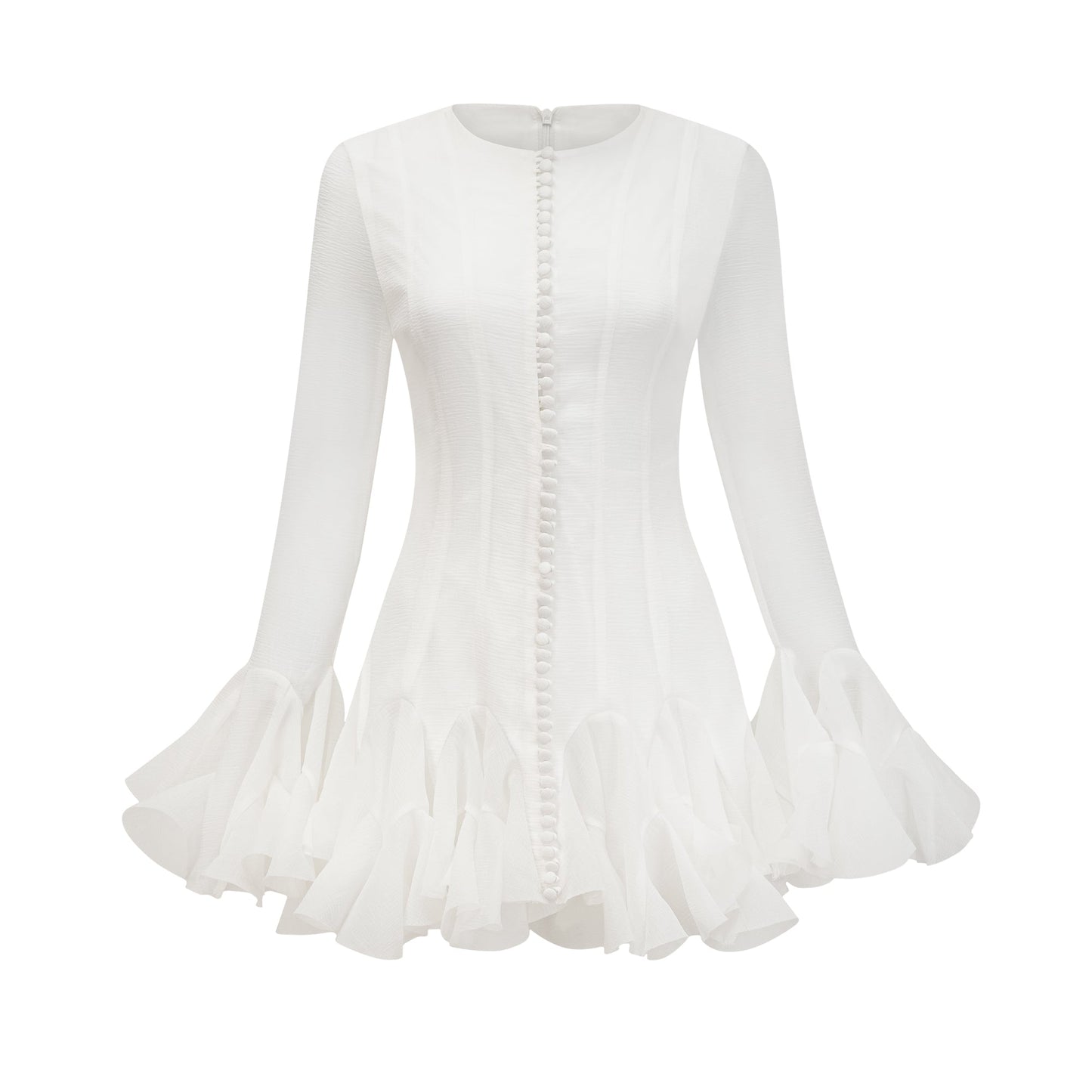 Anaïs semi-sheer flared mini dress