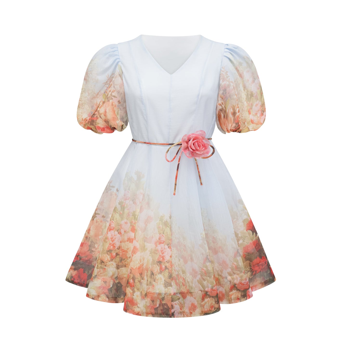 Céleste faux-flower V-neck mini dress (US Only)