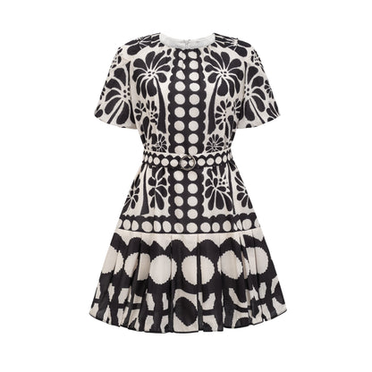 Émeline pattern-print belted mini dress (US Only)