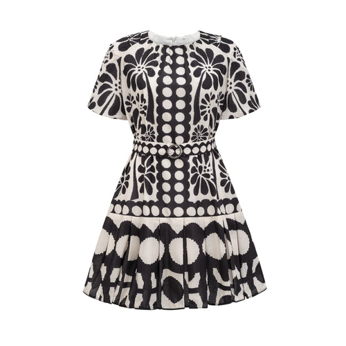 Émeline pattern-print belted mini dress (US Only)