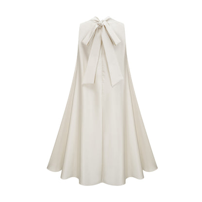 Émilie sleeveless floral-applique midi dress in White