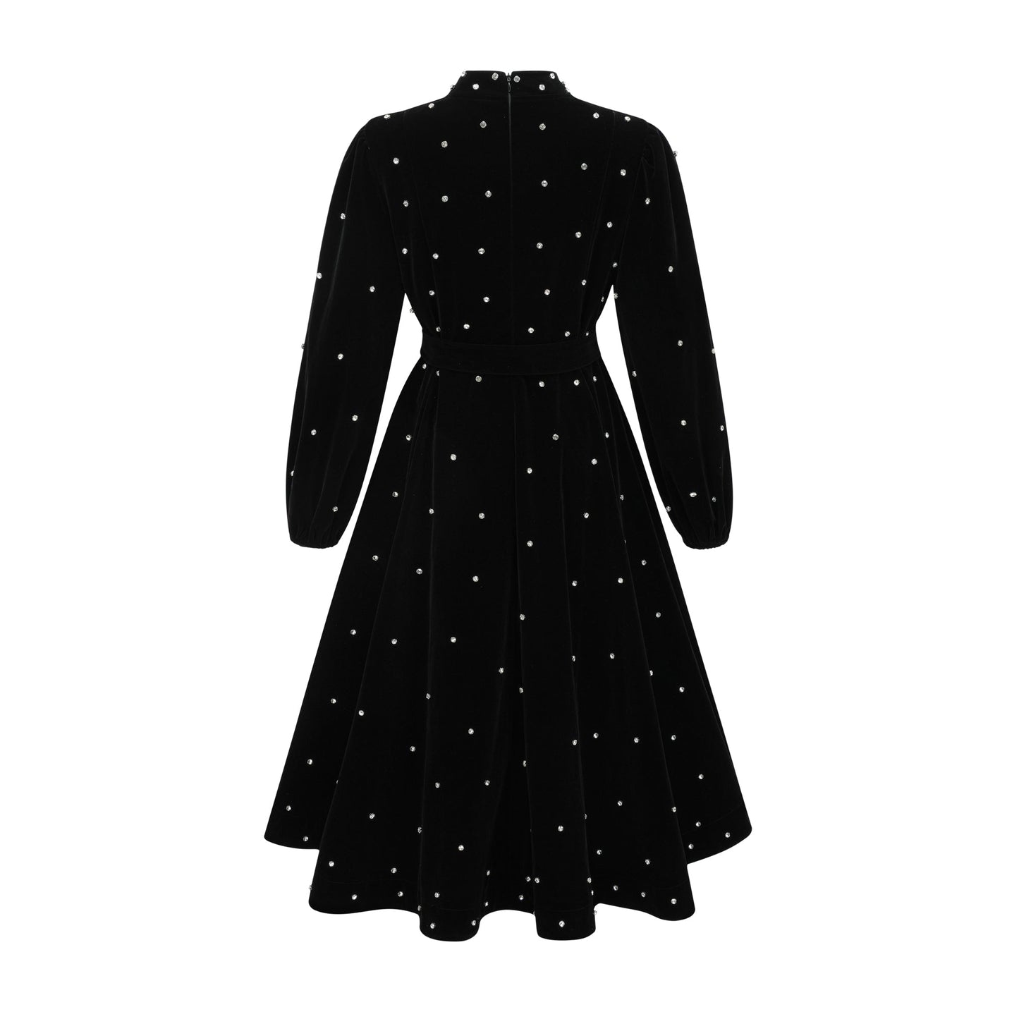 Lola black embellished velvet midi dress (US Only)