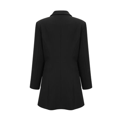 Aurore black single-breasted blazer dress