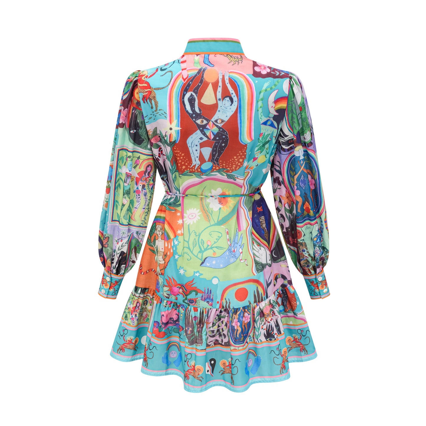 Valérie pattern-print flared mini dress (US Only)