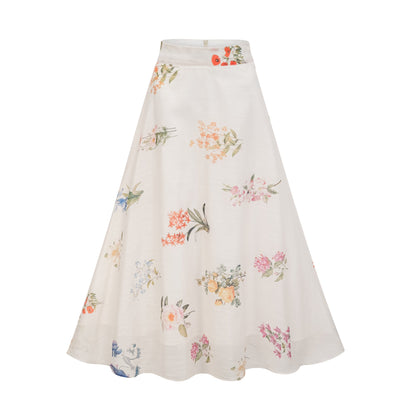 Céleste floral-print top & skirt matching set
