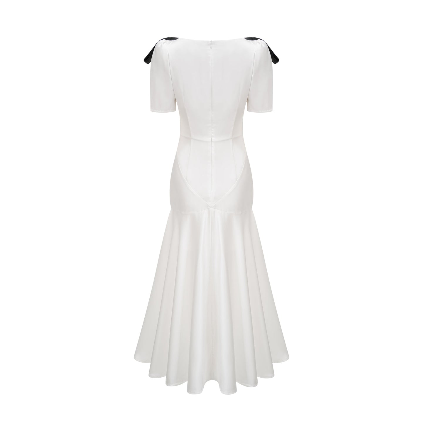 Cyrielle ribbon-detail puff-sleeve maxi dress