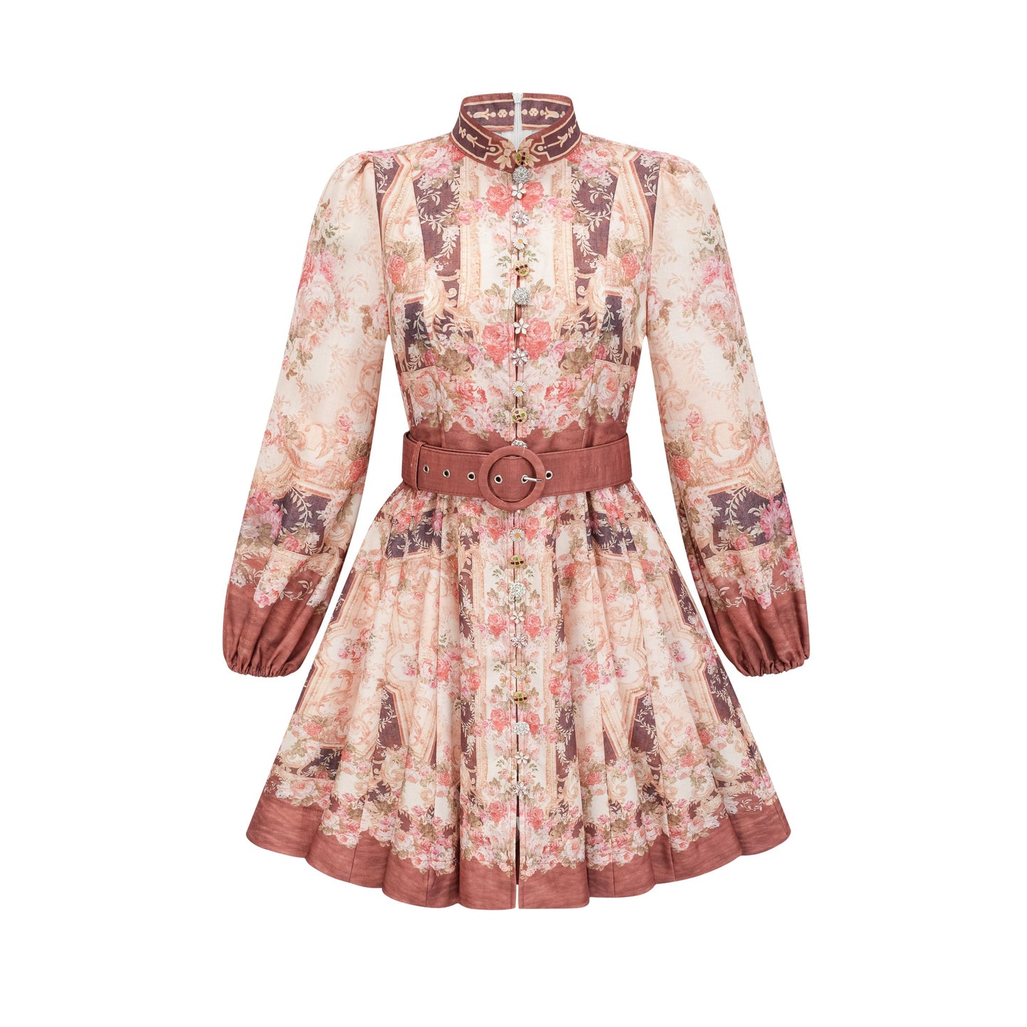 Kensia pattern-print flared mini dress
