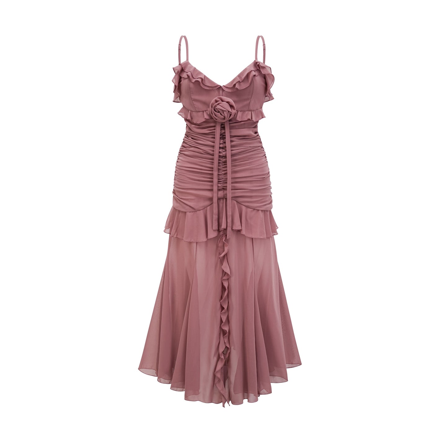 Geneviève pleated faux-flower midi dress (US Only)