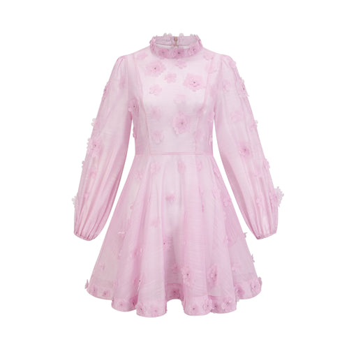 Honorine pink floral-appliqué mini dress (US Only)