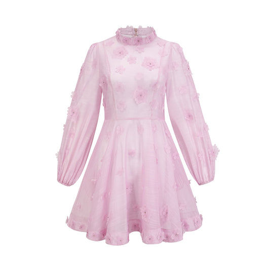 Honorine pink floral-appliqué mini dress (US Only)