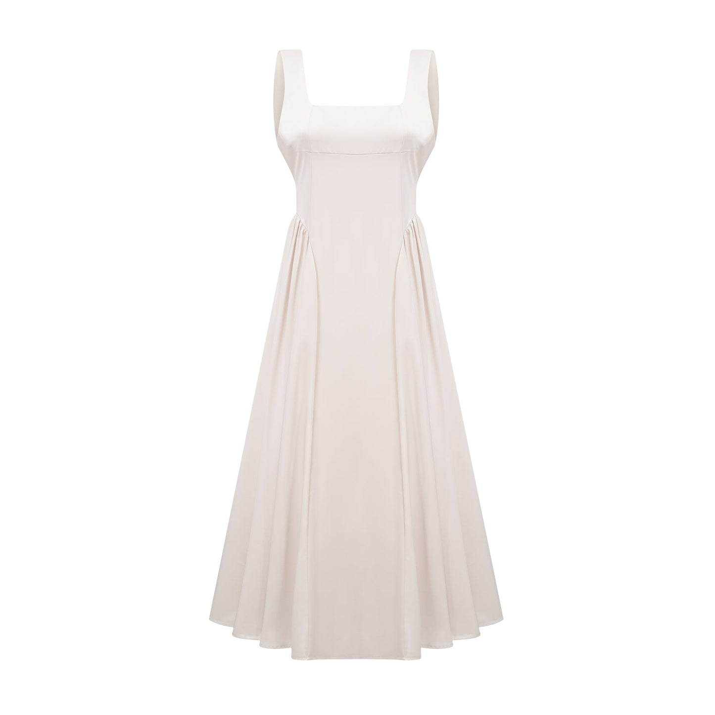 Océane square-neck pleated midi dress