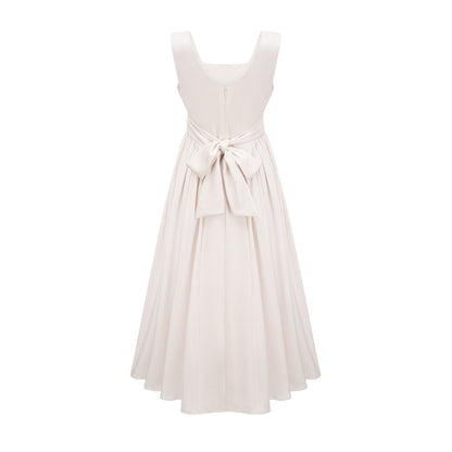 Océane square-neck pleated midi dress