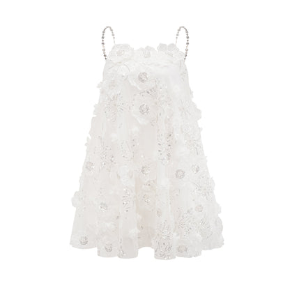 Suzette crystal-embellished floral mini dress