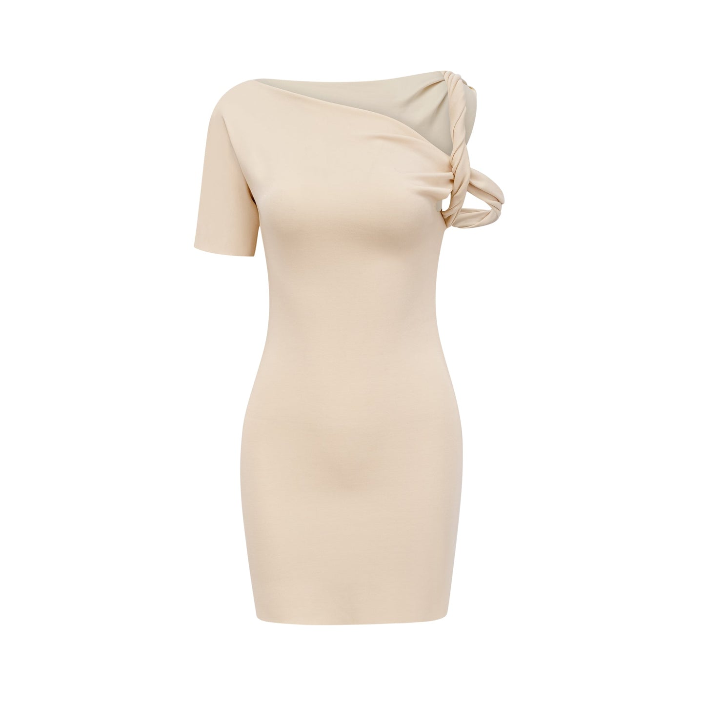 Rosalinda neutrals twist-strap mini dress
