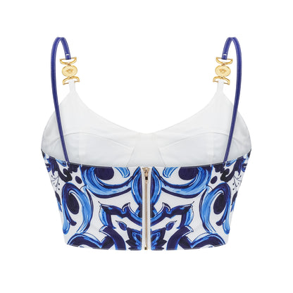 Allegra graphic-printed top & skirt matching set
