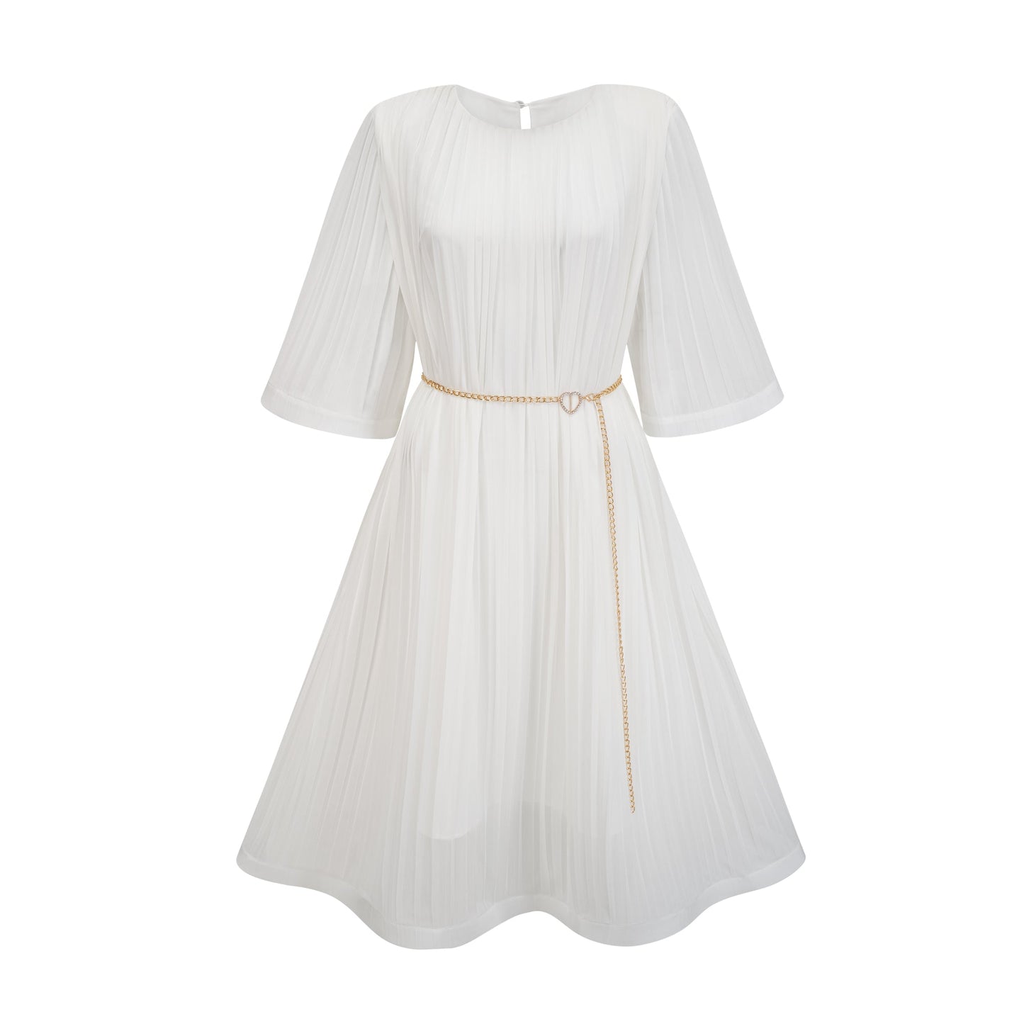 Gaëlle flared-sleeve pleated midi dress