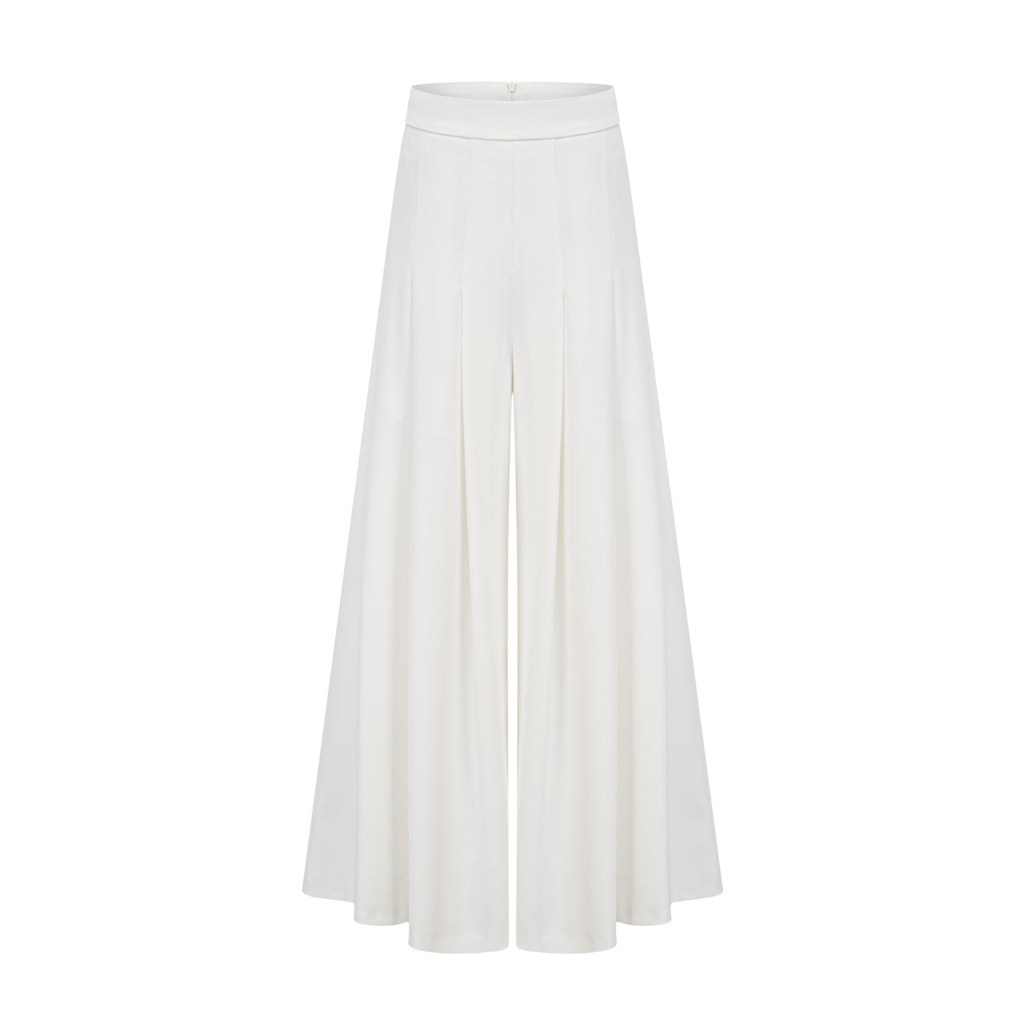 Adèle creased top & trousers matching set in White