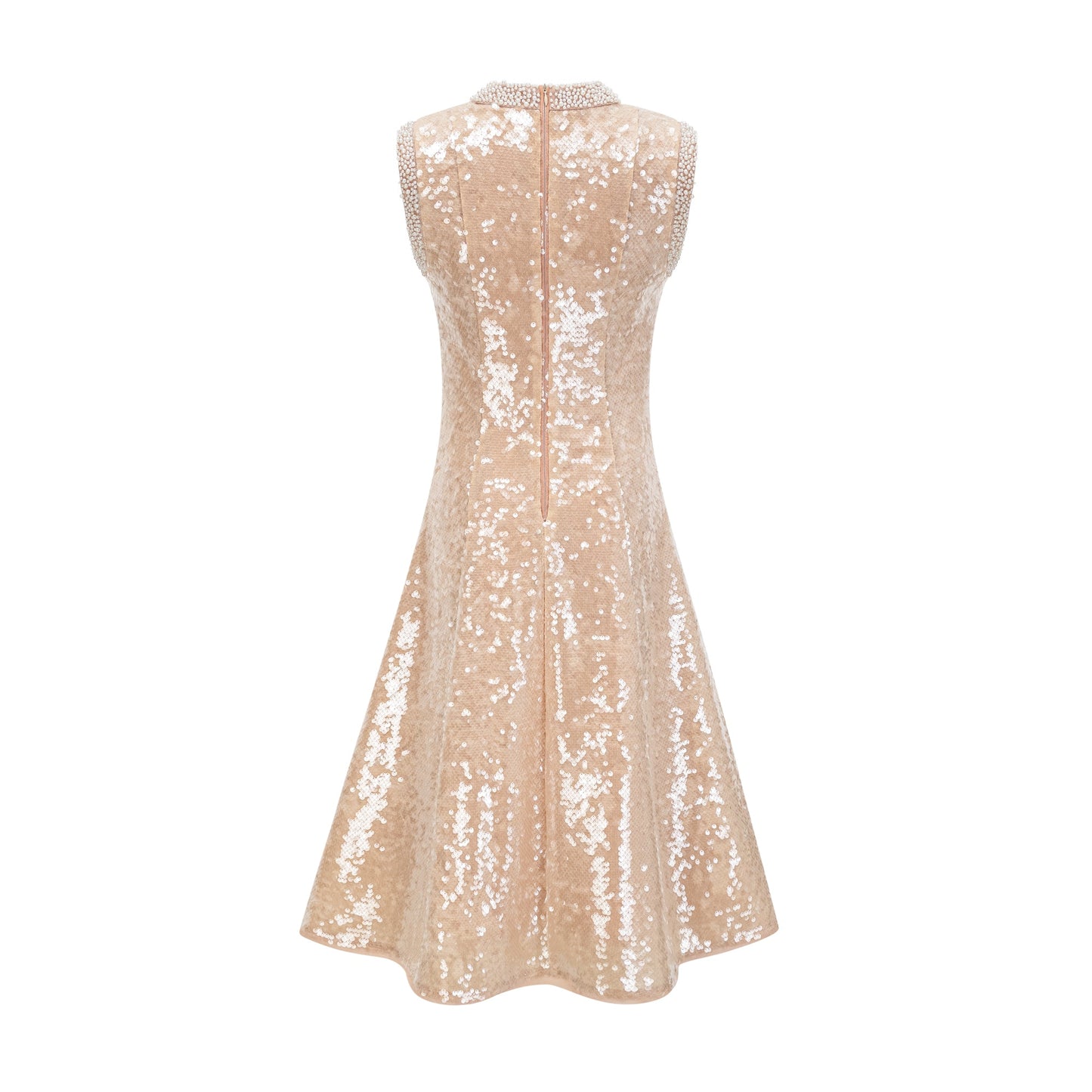 Ornella faux-pearl sequined midi dress