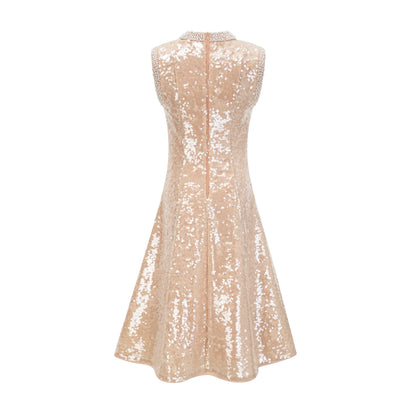 Ornella faux-pearl sequined midi dress