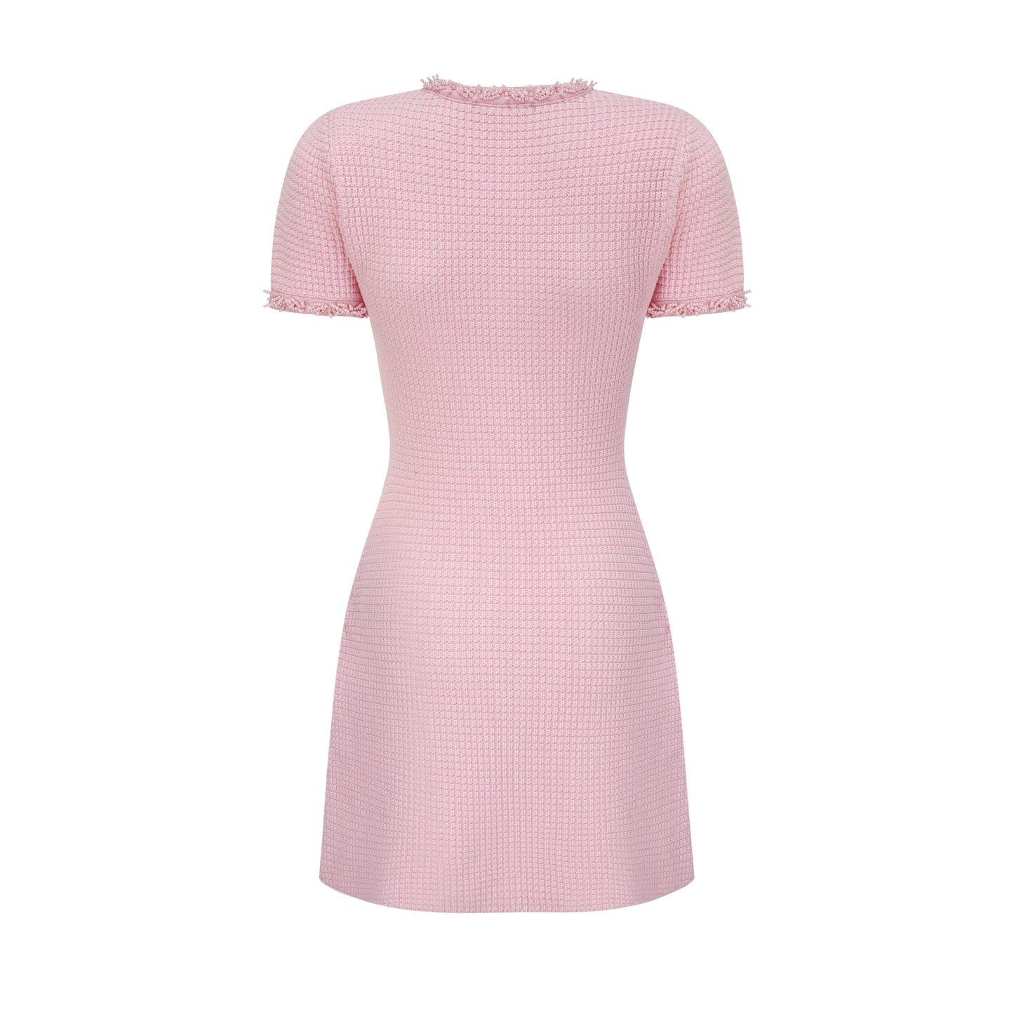 Eugénie pink beaded knit mini dress