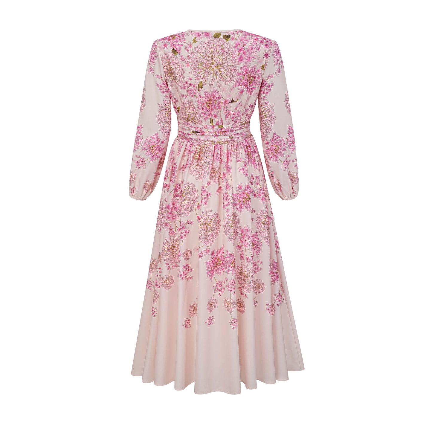 Yvette pink floral-print midi dress