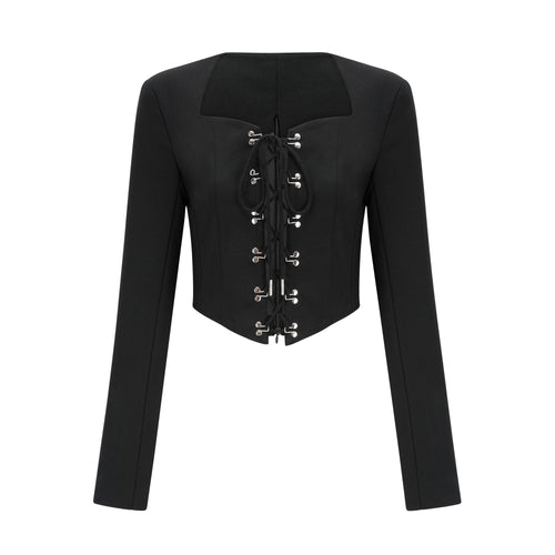 Amia lace-up cropped jacket