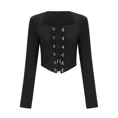 Amia lace-up cropped jacket