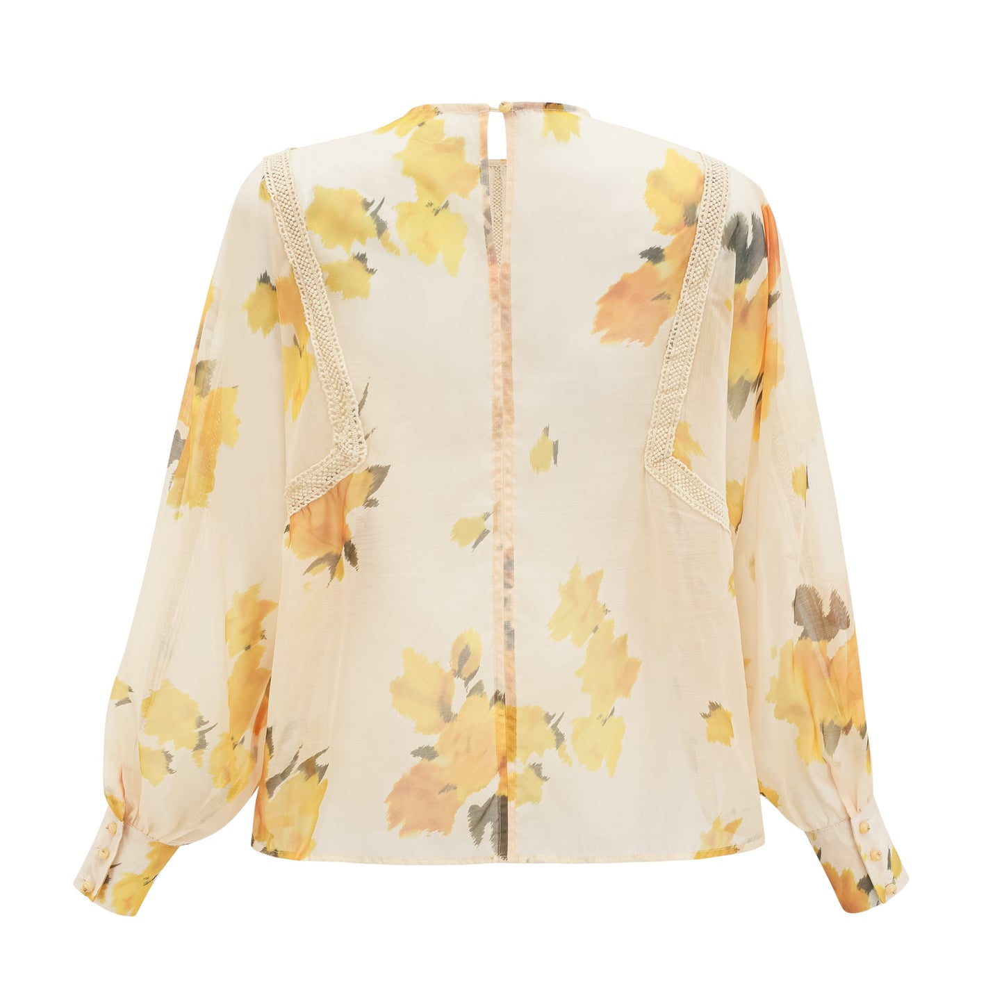Éva yellow floral-print blouse & skirt matching set