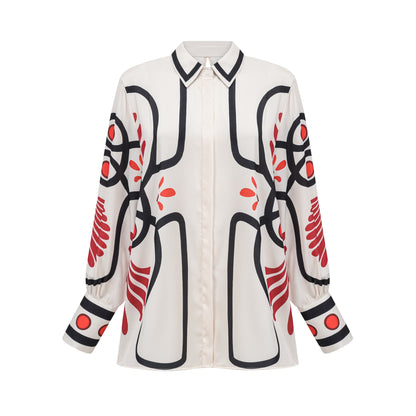 Amaranta graphic-print shirt & trousers matching set