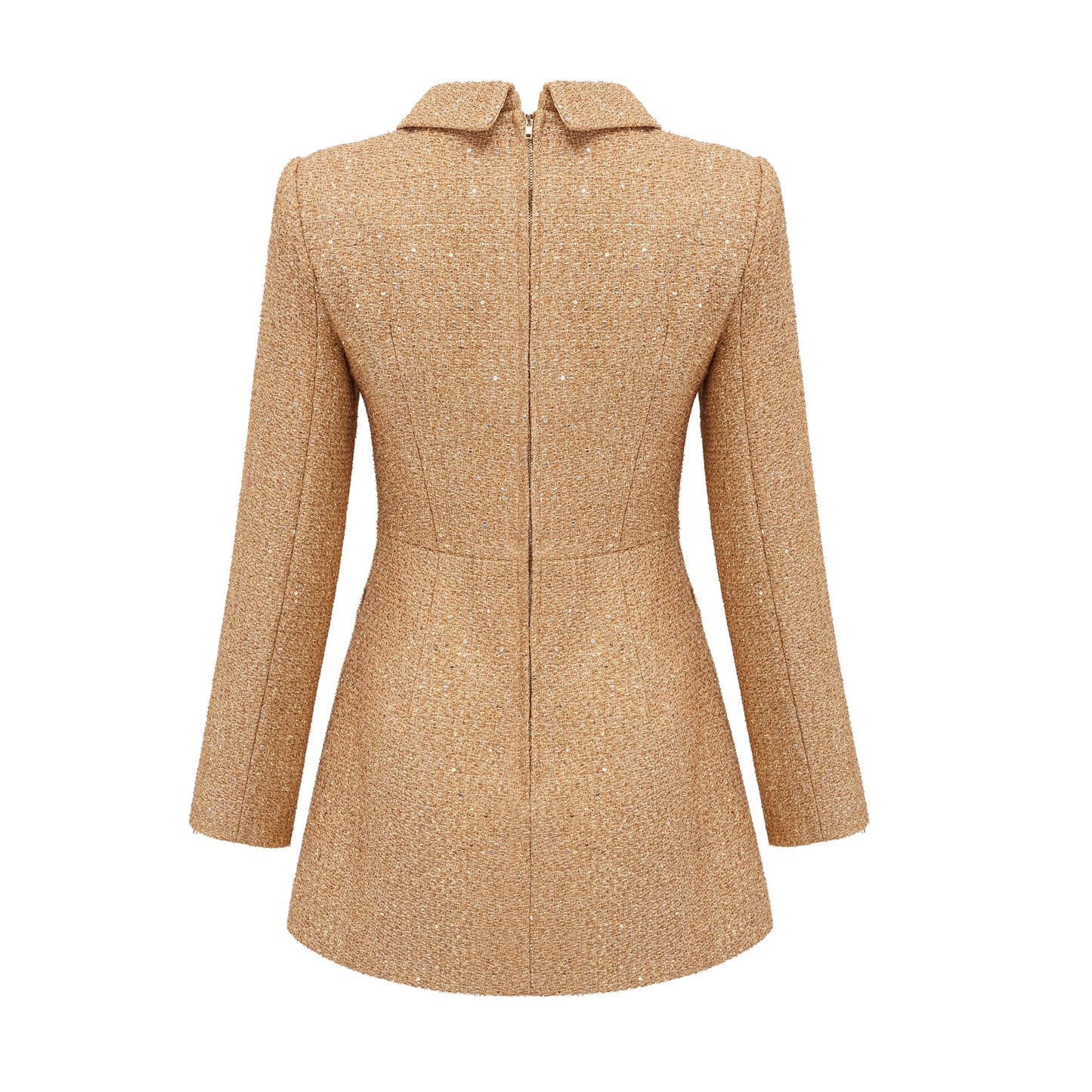 Morgane tweed long-sleeve mini dress