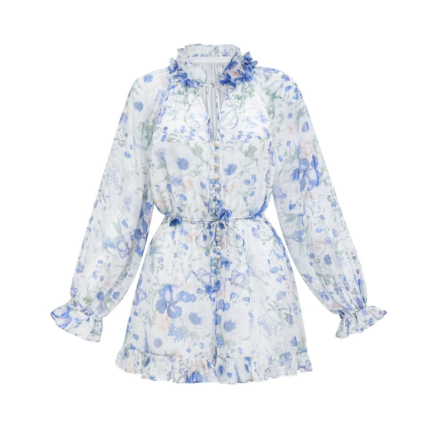 Isabeau white floral-print mini dress (US Only)