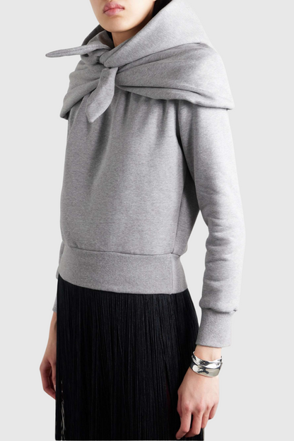 Baora Knot-detailed Draped Hooded