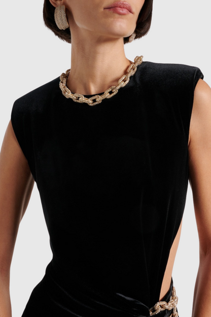 Dalila Velvet Chain-embellished Maxi Dress