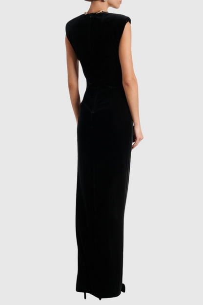 Dalila Velvet Chain-embellished Maxi Dress