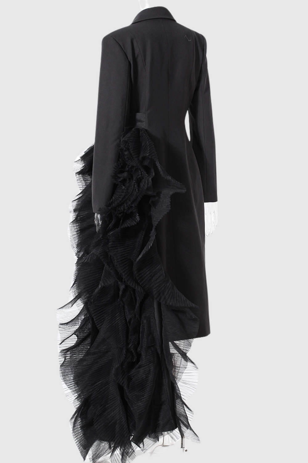 Dataya Mesh Patchwork Coat - Black