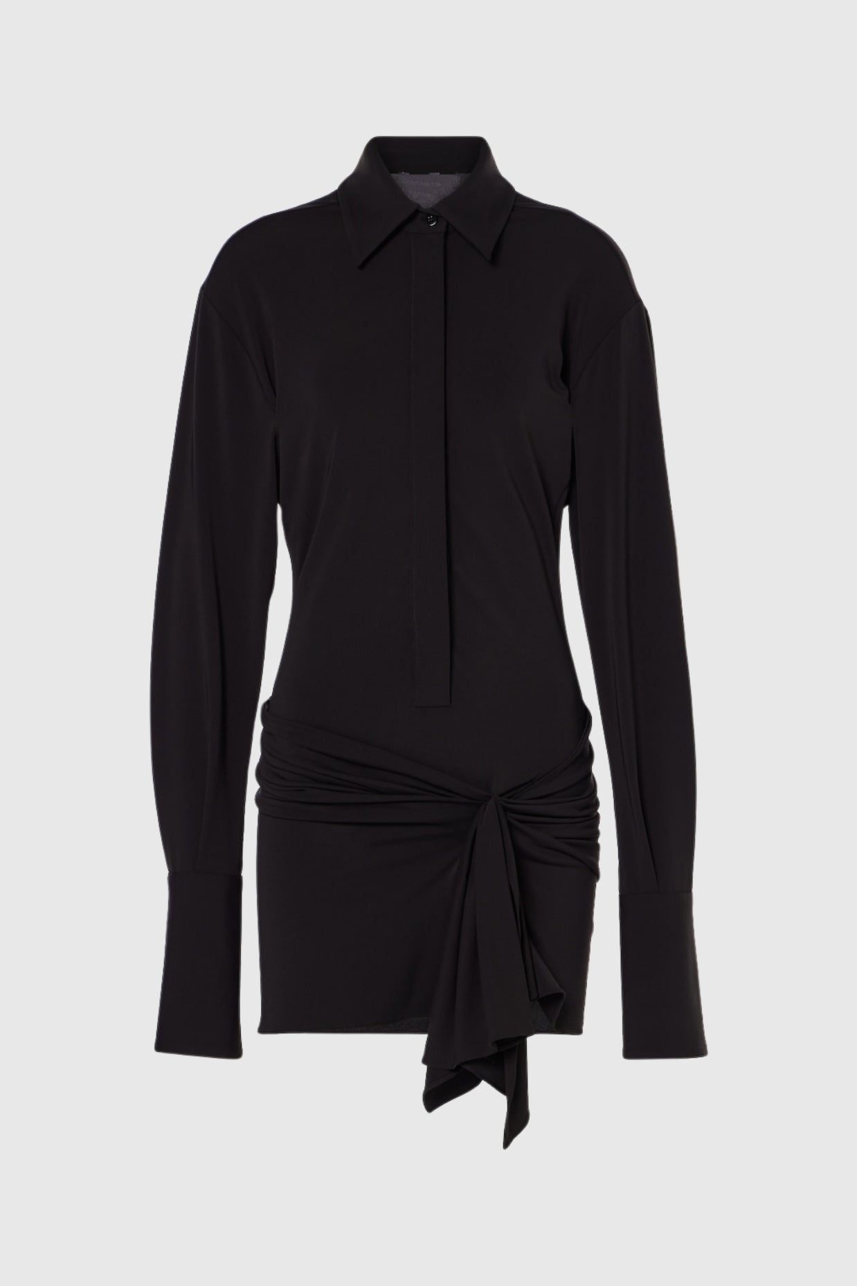 Dehaia Plunge Cutout Ruched Mini Dress - Black