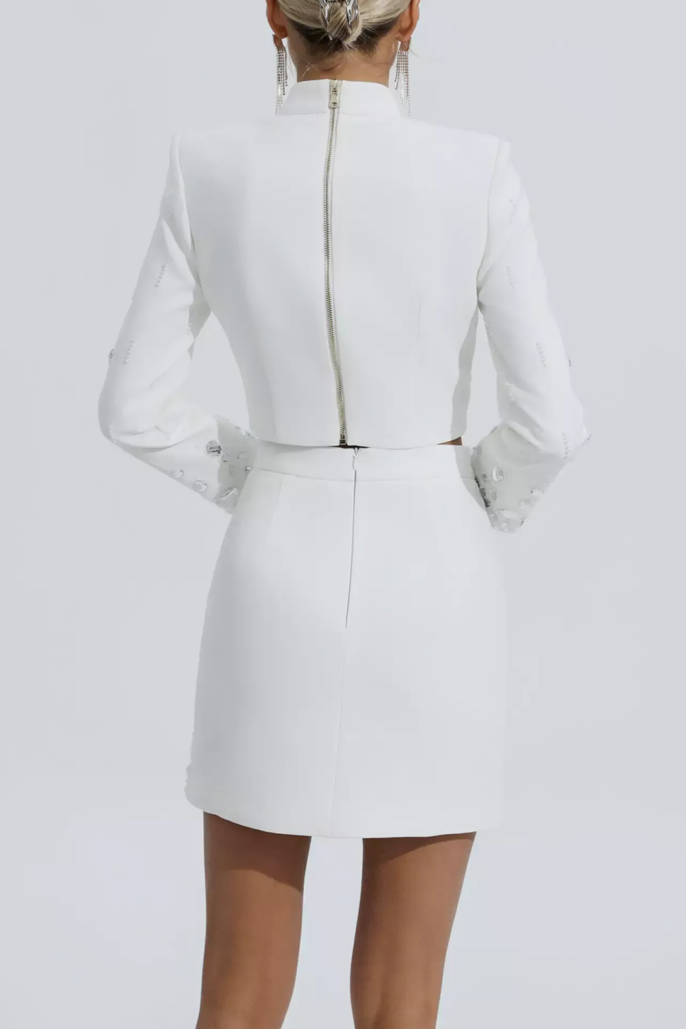 Deirdre Diamante Embellished Two Piece Set - White