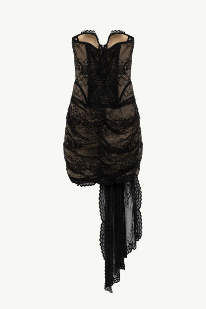 Delgado Lace Corset Strapless Mini Dress