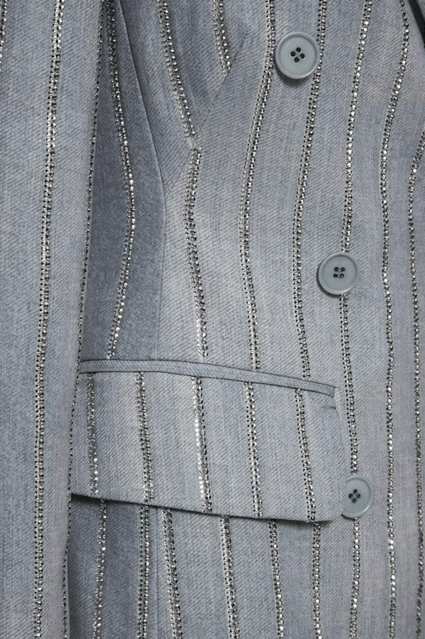 Dulcie Rhinestone-embellished Pinstripe Blazer Set