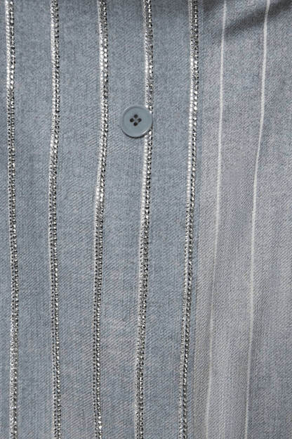 Dulcie Rhinestone-embellished Pinstripe Blazer Set